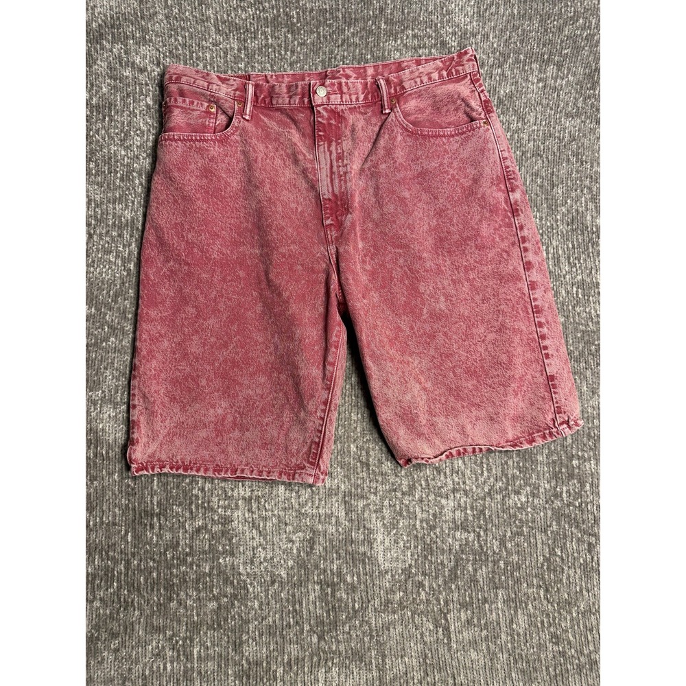 Levis Mens 569 Loose Fit Mens Size 40 Jean Shorts Red Denim Baggy Y2K